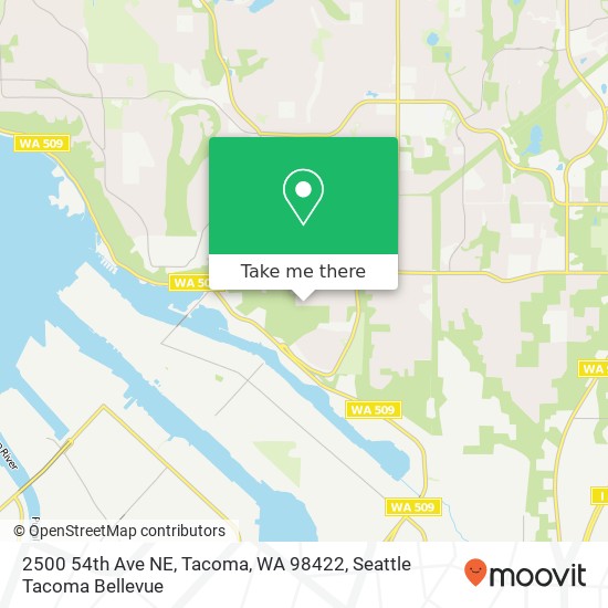 Mapa de 2500 54th Ave NE, Tacoma, WA 98422