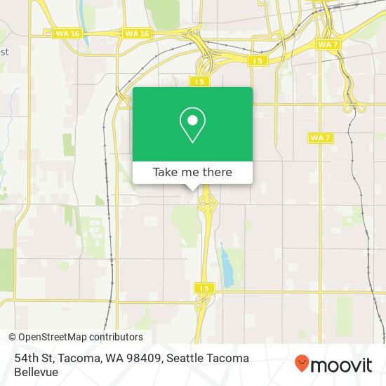 Mapa de 54th St, Tacoma, WA 98409