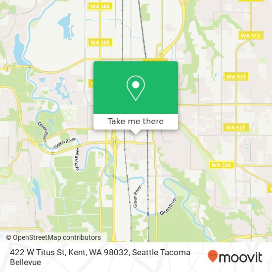 Mapa de 422 W Titus St, Kent, WA 98032