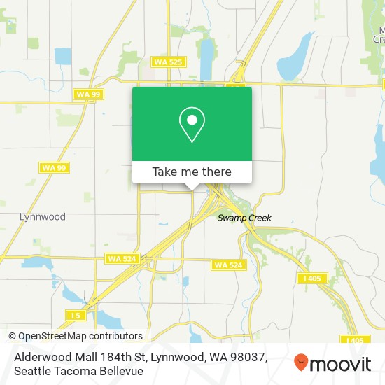 Mapa de Alderwood Mall 184th St, Lynnwood, WA 98037