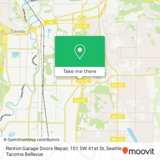 Mapa de Renton Garage Doors Repair, 101 SW 41st St