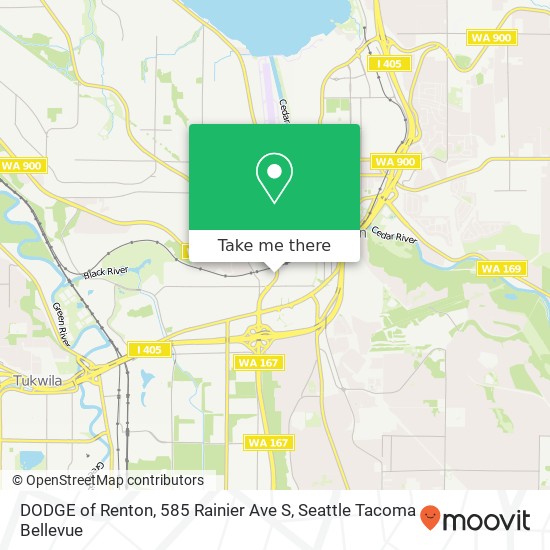 Mapa de DODGE of Renton, 585 Rainier Ave S