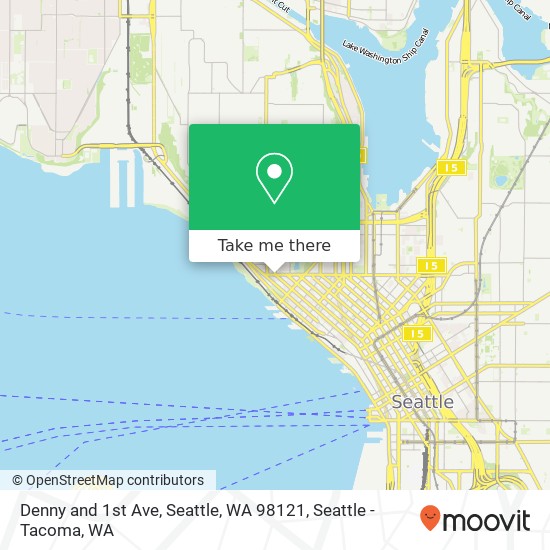 Denny and 1st Ave, Seattle, WA 98121 map