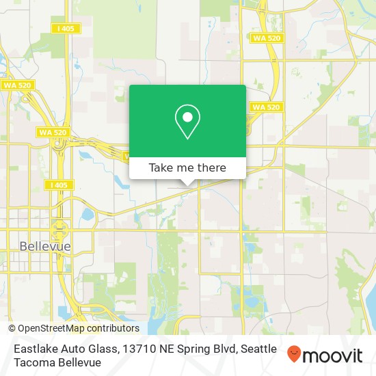 Mapa de Eastlake Auto Glass, 13710 NE Spring Blvd