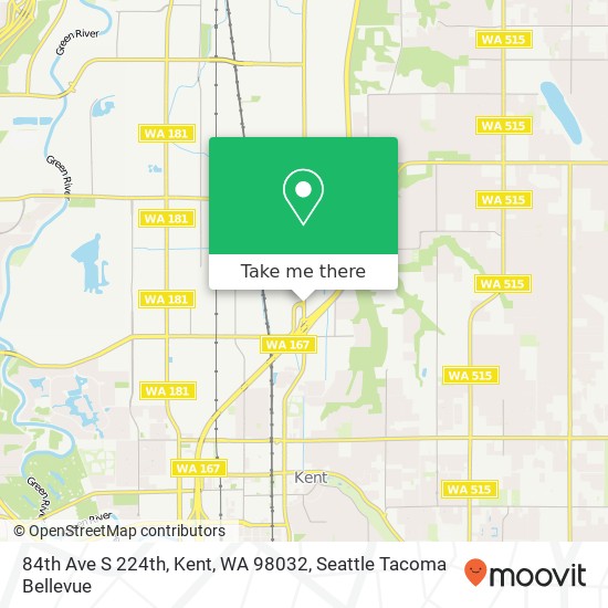 Mapa de 84th Ave S 224th, Kent, WA 98032