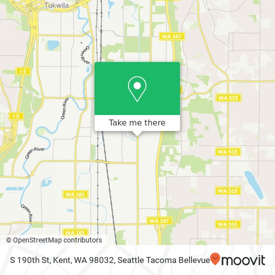 S 190th St, Kent, WA 98032 map