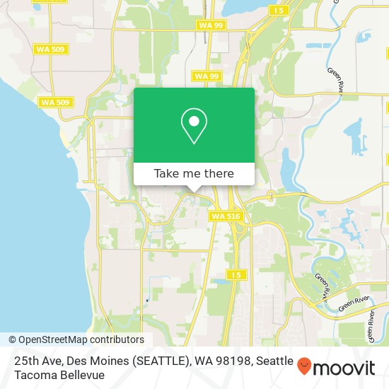 Mapa de 25th Ave, Des Moines (SEATTLE), WA 98198