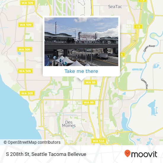 Mapa de S 208th St, Seatac, WA 98198