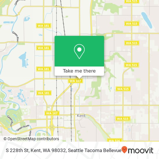 S 228th St, Kent, WA 98032 map