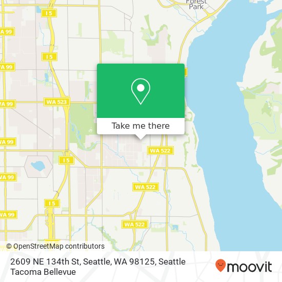 Mapa de 2609 NE 134th St, Seattle, WA 98125