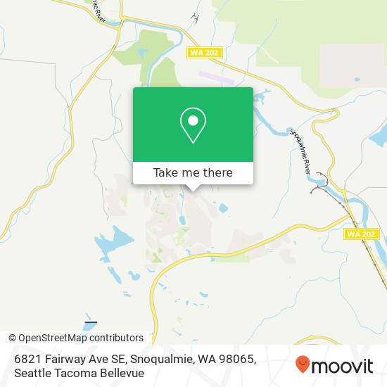 Mapa de 6821 Fairway Ave SE, Snoqualmie, WA 98065