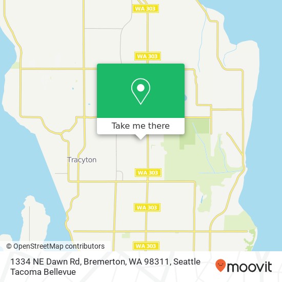 Mapa de 1334 NE Dawn Rd, Bremerton, WA 98311