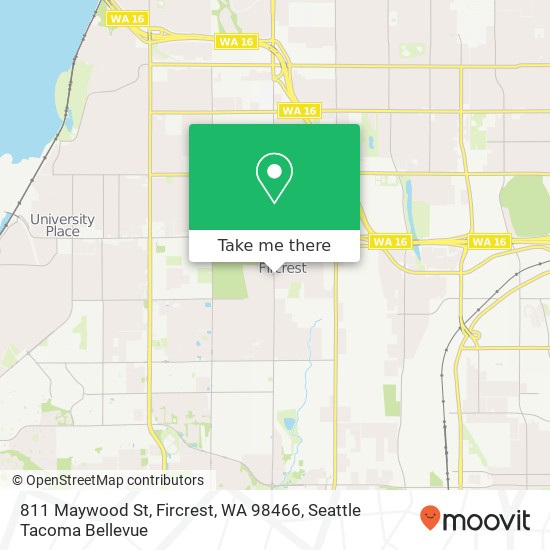 Mapa de 811 Maywood St, Fircrest, WA 98466