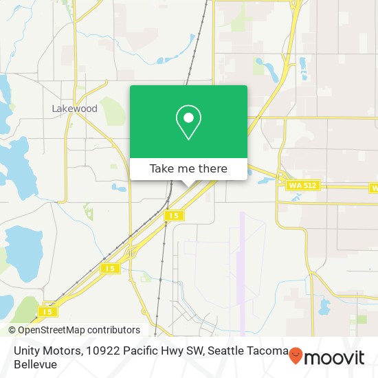 Unity Motors, 10922 Pacific Hwy SW map