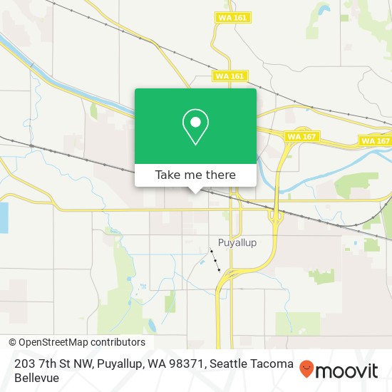 Mapa de 203 7th St NW, Puyallup, WA 98371