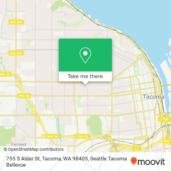 Mapa de 755 S Alder St, Tacoma, WA 98405