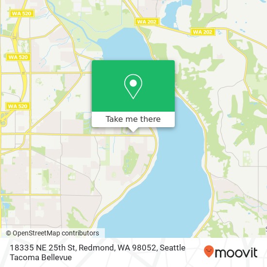 Mapa de 18335 NE 25th St, Redmond, WA 98052