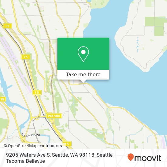 Mapa de 9205 Waters Ave S, Seattle, WA 98118