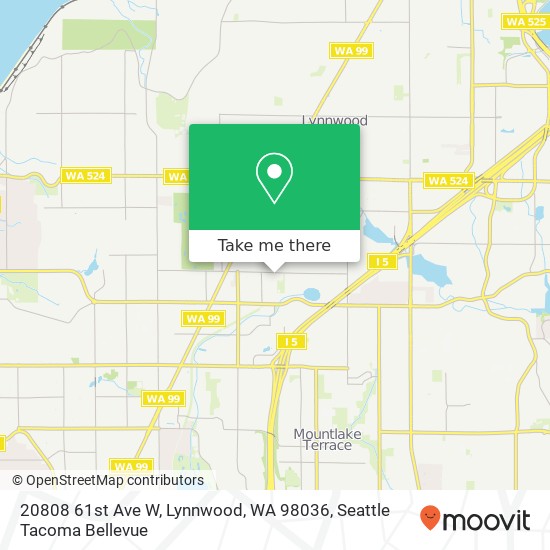 Mapa de 20808 61st Ave W, Lynnwood, WA 98036