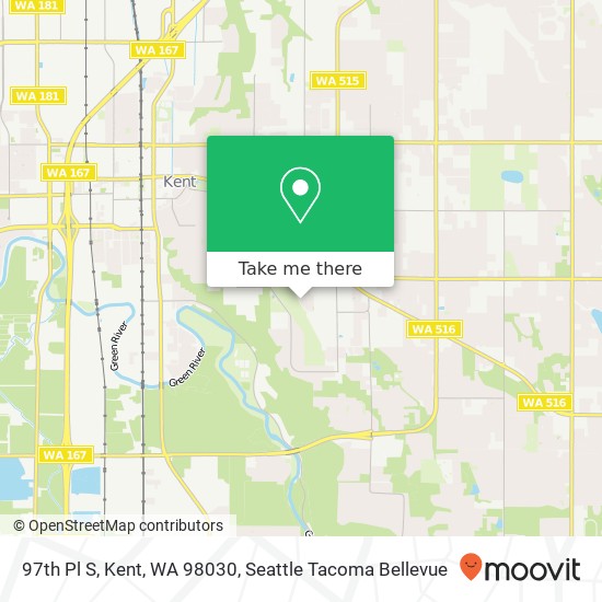 Mapa de 97th Pl S, Kent, WA 98030