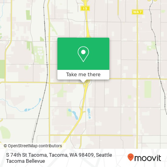 Mapa de S 74th St Tacoma, Tacoma, WA 98409