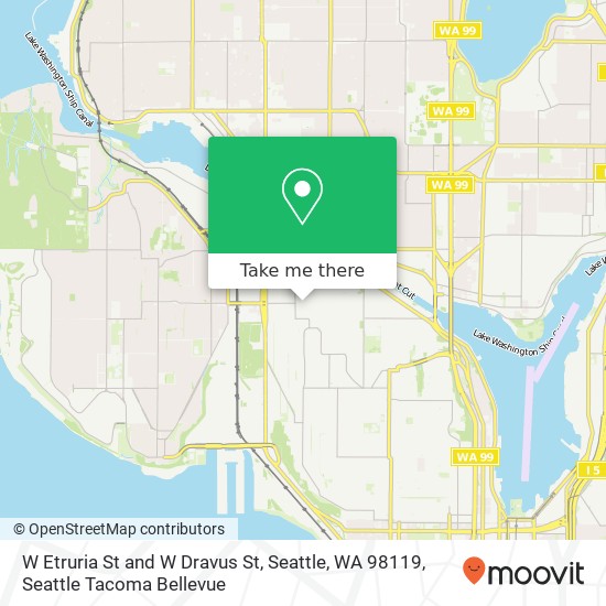 Mapa de W Etruria St and W Dravus St, Seattle, WA 98119