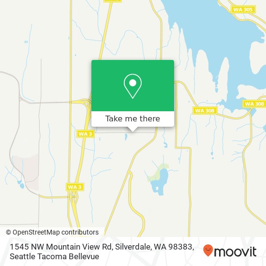 Mapa de 1545 NW Mountain View Rd, Silverdale, WA 98383