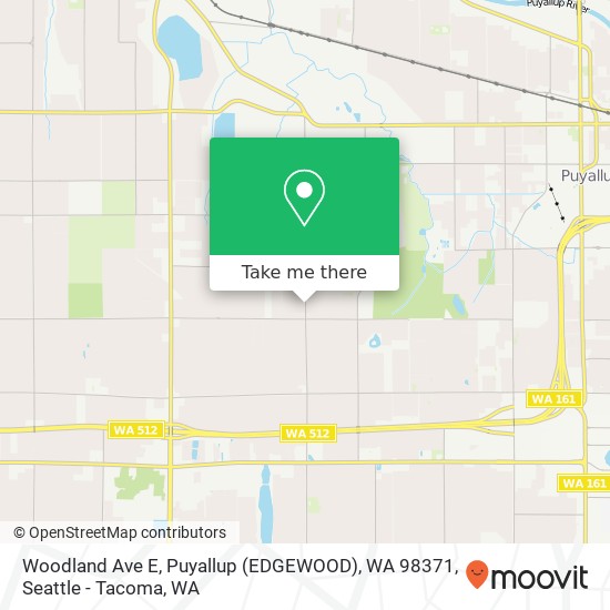 Woodland Ave E, Puyallup (EDGEWOOD), WA 98371 map