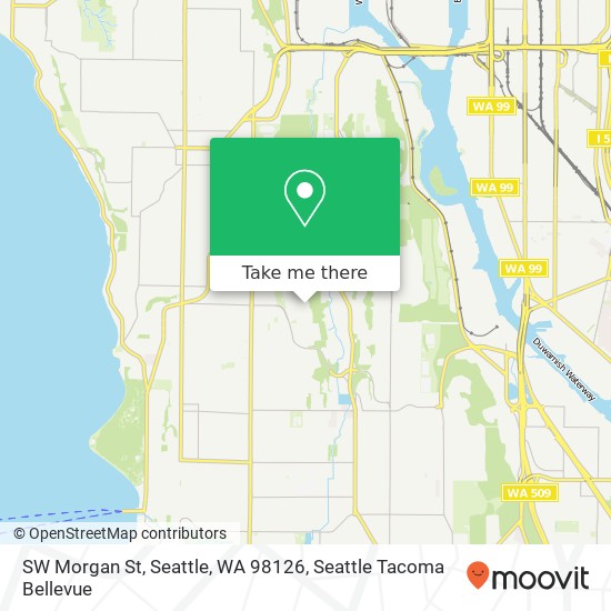Mapa de SW Morgan St, Seattle, WA 98126