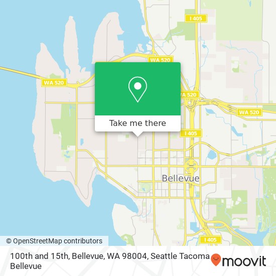 Mapa de 100th and 15th, Bellevue, WA 98004