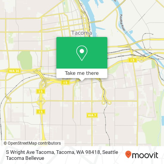 Mapa de S Wright Ave Tacoma, Tacoma, WA 98418