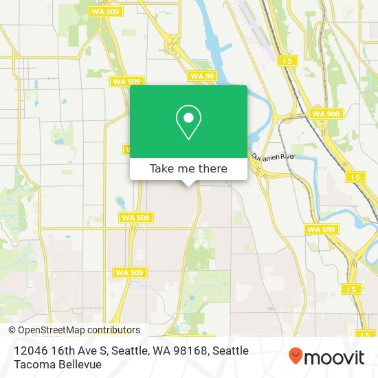 Mapa de 12046 16th Ave S, Seattle, WA 98168