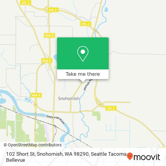 Mapa de 102 Short St, Snohomish, WA 98290