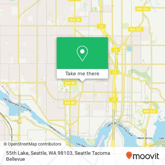 Mapa de 55th Lake, Seattle, WA 98103