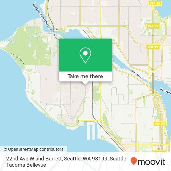 Mapa de 22nd Ave W and Barrett, Seattle, WA 98199
