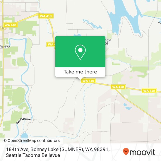 Mapa de 184th Ave, Bonney Lake (SUMNER), WA 98391