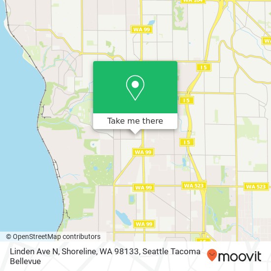 Mapa de Linden Ave N, Shoreline, WA 98133