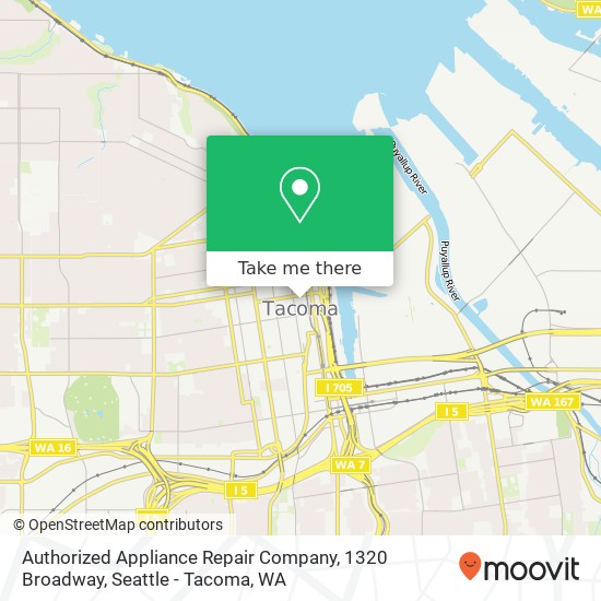 Mapa de Authorized Appliance Repair Company, 1320 Broadway