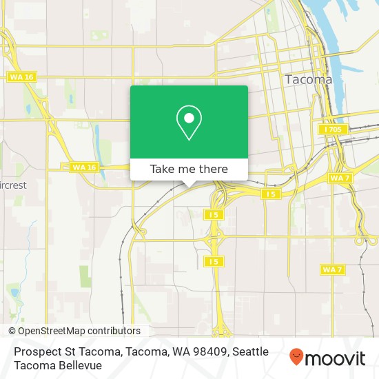 Prospect St Tacoma, Tacoma, WA 98409 map