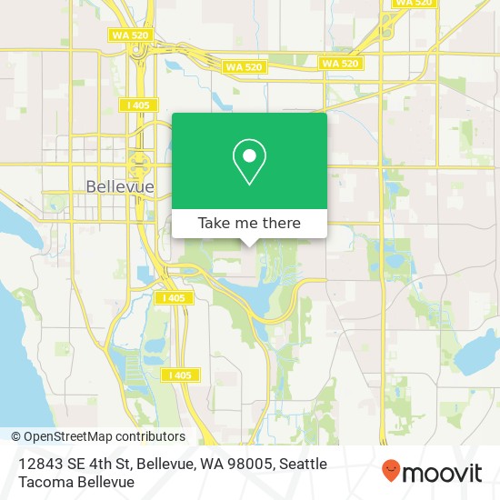 Mapa de 12843 SE 4th St, Bellevue, WA 98005