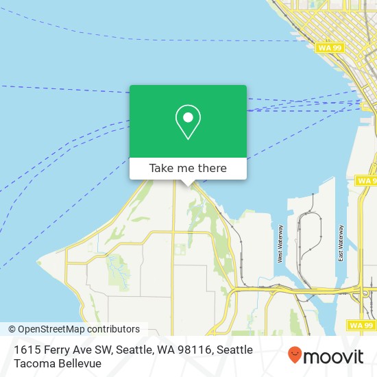 Mapa de 1615 Ferry Ave SW, Seattle, WA 98116