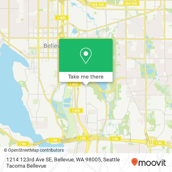 Mapa de 1214 123rd Ave SE, Bellevue, WA 98005