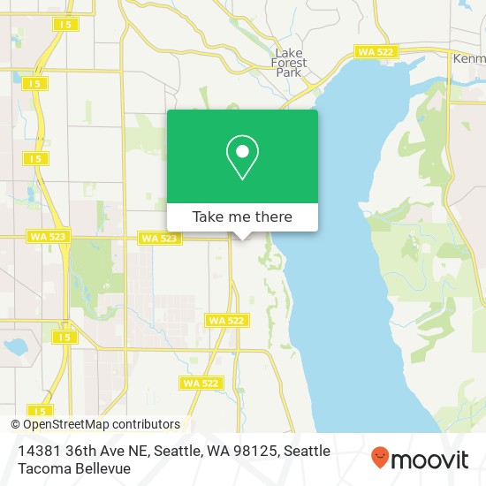 Mapa de 14381 36th Ave NE, Seattle, WA 98125