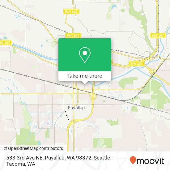 Mapa de 533 3rd Ave NE, Puyallup, WA 98372