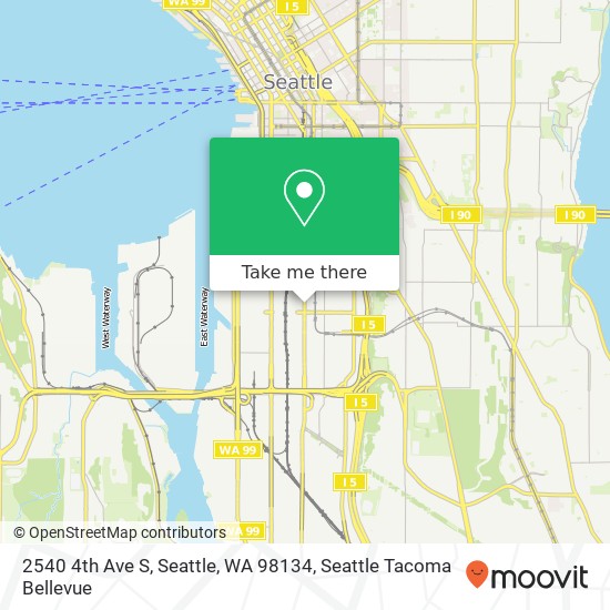 Mapa de 2540 4th Ave S, Seattle, WA 98134