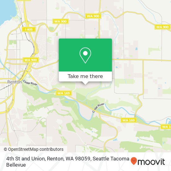 Mapa de 4th St and Union, Renton, WA 98059