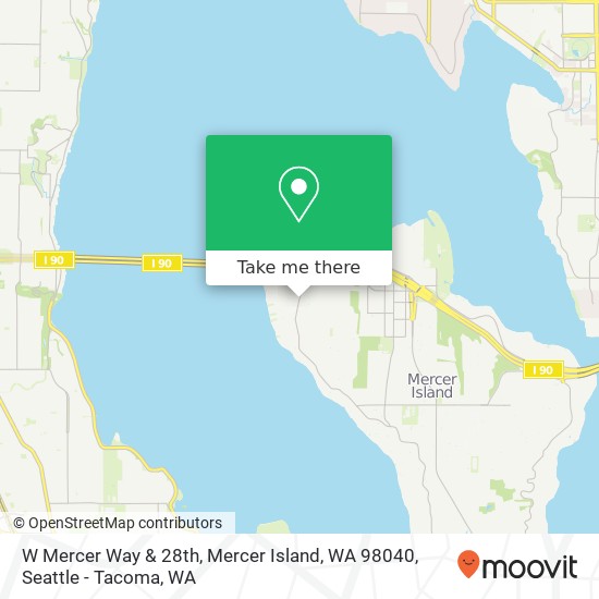 Mapa de W Mercer Way & 28th, Mercer Island, WA 98040