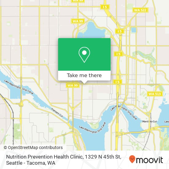 Mapa de Nutrition Prevention Health Clinic, 1329 N 45th St