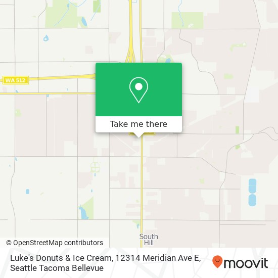 Mapa de Luke's Donuts & Ice Cream, 12314 Meridian Ave E