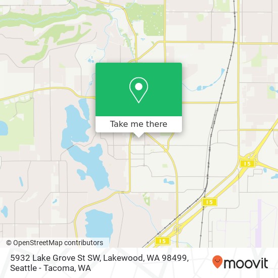 Mapa de 5932 Lake Grove St SW, Lakewood, WA 98499